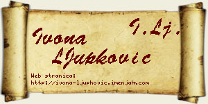 Ivona LJupković vizit kartica